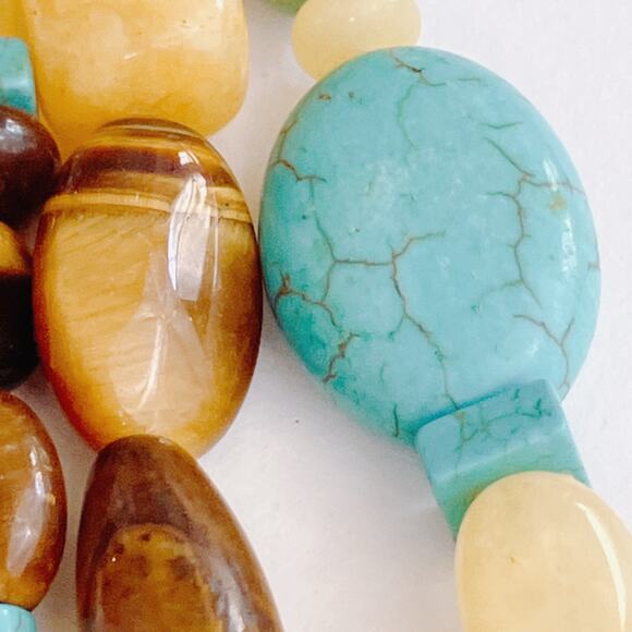 Silpada N1858 Turquoise Tiger Eye Leather Necklace, Southwest Sterling Silver - Picture 11 of 11